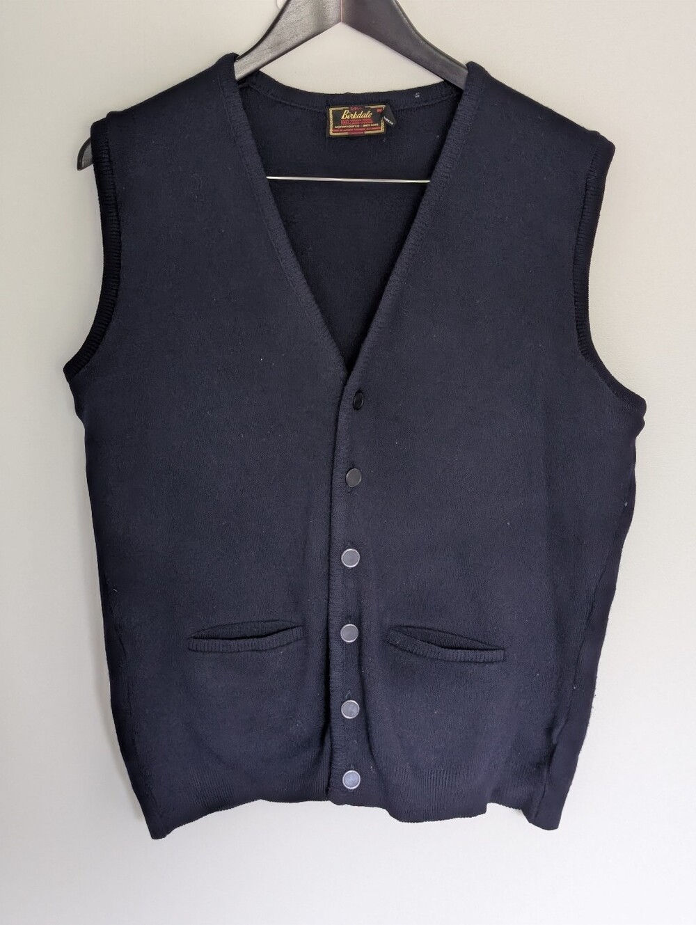 Vintage Eaton Birkdale 100% Pure Virgin Wool Cardigan Vest Navy - Men's M